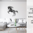 Shop-Pferd-schwarz-wohnzimmerwand-deko-bild.png Horse unicorn geometric