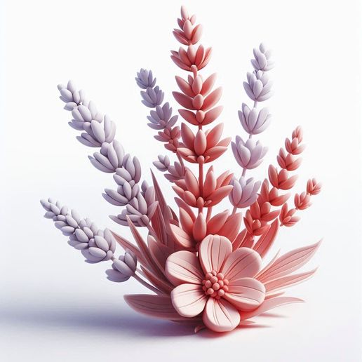 Pastel Color Flower Decorative 3D Model for Home Display