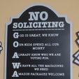 20240116_212426.jpg Funny No Soliciting Sign, Funny wall art, Home Decor, Dual extruder, Dual extrusion
