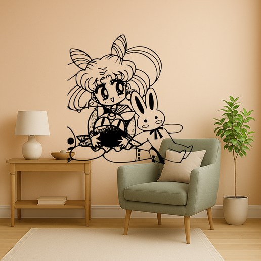 Sailor Moon - Chibiusa Holding A Stuffed Animal