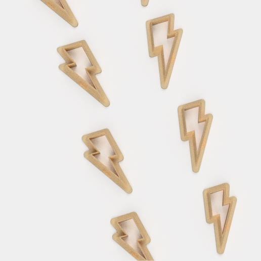 Lightning Bolt Cutter for Clay Earrings - 10 sizes