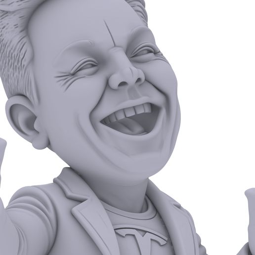👾 Sweet Mini Funny Tech Inventor Chibi Musk・ STL File for 3D printing・Cults