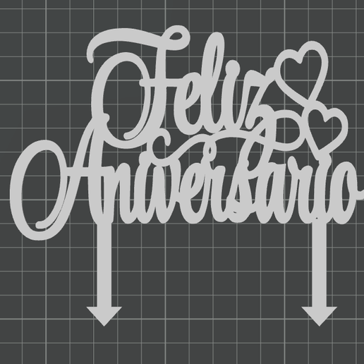 topper cake Feliz aniversario 3D model