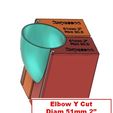 51_Rint30.5-Y_Cut_Elbow-1.jpg Elbow Y 2 to 1  (D51mm 2")  Rint30.5 Cutting Tool Holder Exhaust Merge Pipe