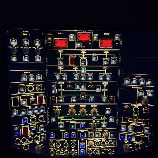 ️ Airbus A320 Overhead Panel – Full 1:1 Scale Cockpit System・ 3D File ...
