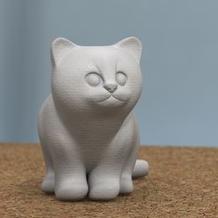sittingKitten_02.jpg Fichier STL chaton assis・Design pour imprimante 3D à télécharger