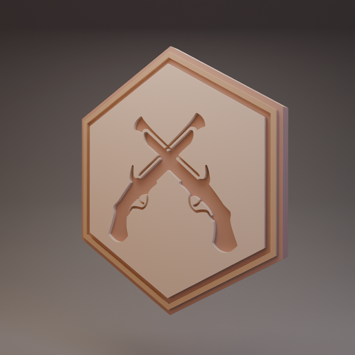 Gunslinger - Dungeons & Dragons - Coaster and Display Piece 3D model