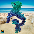 7.png Hippocampus Sea Horse, Articulating Print-In-Place Mythical Creature, Cinderwing3D