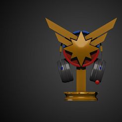 BPR_Render.jpg STL file Suporte Headphone Capitã Marvel, captain marvel・3D printable design to download