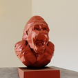 gorilla-head-bust-low-poly-4.png Gorilla head bust low poly 3d print stl file