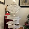 138787ab-880e-4569-819f-62c9df0ae390.jpg Modular 4FT North Pole Signpost – Threaded Assembly, Embossed Text, Easy Print, Holiday Decor