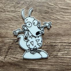 IMG_3723.jpeg Fichier STL gratuit Aimant Rocko Rocko's Modern Life (aimant 8x3mm)・Objet pour imprimante 3D à télécharger
