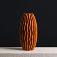 wavy_cylinder_flower_vase_3d_model_slimprint.jpg Wavy Cylinder vase, Vase Mode 3D Printing STL File, Slimprint