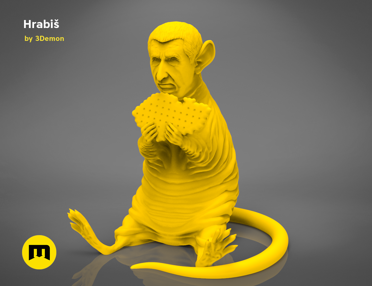 Babis_krysa_orange-Studio-3.987.png Télécharger fichier OBJ Hrabis - Caricature du premier ministre tchèque • Objet imprimable en 3D, 3D-mon