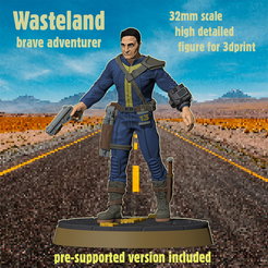 brave_adventurer_img_scene.png Бесплатный 3D файл Пустошь: Отважный искатель приключений・Дизайн 3D-принтера для скачивания