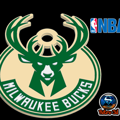bucks-tinker-c.png Fichier STL Porte-clés Milwaukee Bucks NBA Logo・Modèle à imprimer en 3D à télécharger
