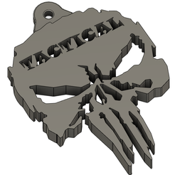 punisher-3d-v2.png STL file TACTICAL PUNISHER PENDANT・3D printing idea to download