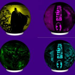 1.jpg STL file lamp sphere lithophany batman・3D printing template to download