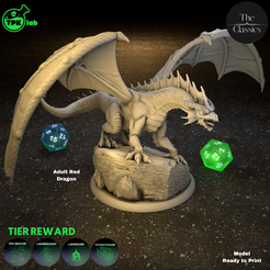 8.png 3D-Datei Erwachsener Roter Drache・3D-druckbares Modell zum herunterladen