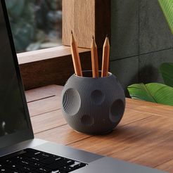 39.jpg Archivo STL Organizador de escritorio Moon - Portalápices o casa para plantas y suculentas.・Modelo de impresión 3D para descargar
