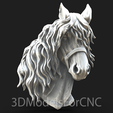 2.png 3D Model STL File for CNC Router Laser & 3D Printer Horse Head 4 Pack