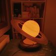 20250223_024933.jpg Planet Lamp -- Saturn -- 3D Print Ready Night Light -- NASA Realistic Surface