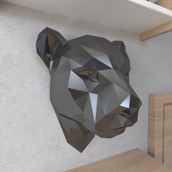 Leopard-Head.png Archivo STL Leopard Head Wall Lowpoly・Diseño de impresión en 3D para descargar