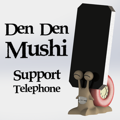 Den Den Mushi Support Telephone Fichier STL DEN DEN MUSHI - SUPPORT TELEPHONE・Modèle à télécharger et à imprimer en 3D