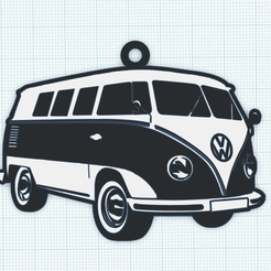 volkwagen.png Archivo STL gratis Llavero de Coche Volkswagen T1・Objeto imprimible en 3D para descargar