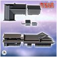 4.jpg Set of two large Asian tiled roofed buildings with two market stalls (4) - Asian Asia Oriental Angkor Ninja Traditionnal RPG Mini