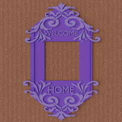 welcome-home-11.png Archivo STL Marco de timbre de puerta・Design para impresora 3D para descargar