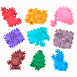 main.png Christmas elements cookie cutter set of 9