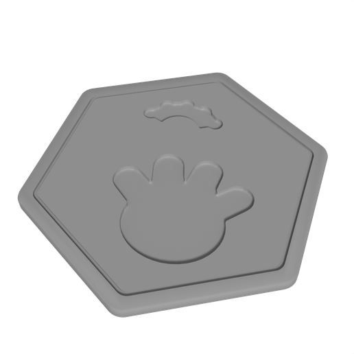 Ankylosaur Footprint Coaster Hexagon STL