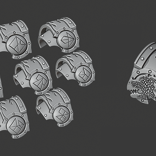 Flamedragons shoulderpads 3D model