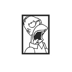mod1.png Archivo STL Cuadro Homero Simpson minimalista・Plan de impresora 3D para descargar