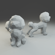 1.png Low polygon toy poodle 3D print model  in three poses