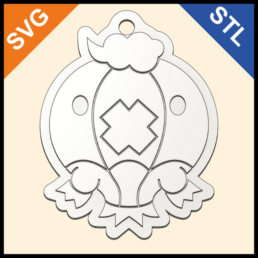 Drifblim Keychain – Shuffle-Style Pokémon – STL & SVG