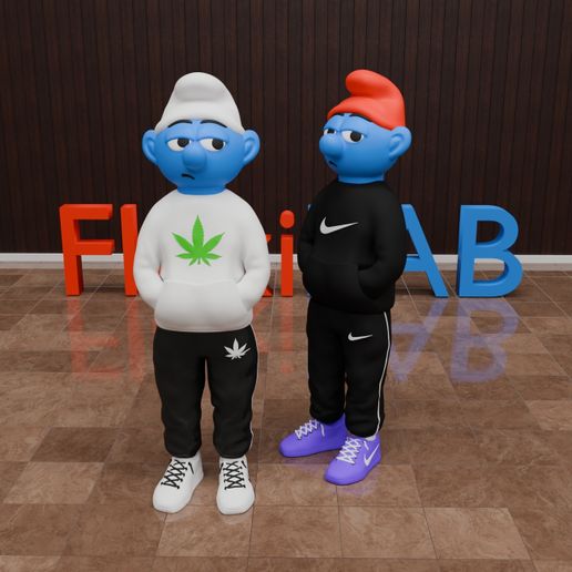 Smurfs.jpg GHETTO SMURFS Urban Vibes Oldschool Style - Gangsta Smurfs - FLEXI LAB
