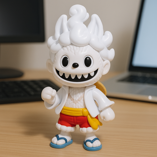 🐒 Labubu Monkey D Luffy Gear 5 statue 3D print・ 3D File for 3D