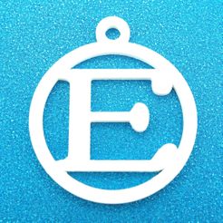 EInitialRoundGiftTag3DPrintPhoto1.jpg Archivo STL E - Initial Round Gift Tag Ornament・Modelo para descargar y imprimir en 3D