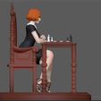 9.jpg QUEENS GAMBIT ANYA TAYLOR JOY CHESS GIRL CHARACTER STATUE 3D print model