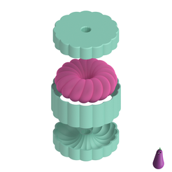 1.png STL file ZEPHYR DONUT TWISTED BATH BOMB SOLID SOAP PRESS MOLD・3D printing design to download