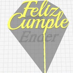 feliz-cumple-10.jpg Archivo STL cake topper Feliz cumple・Diseño para descargar y imprimir en 3D