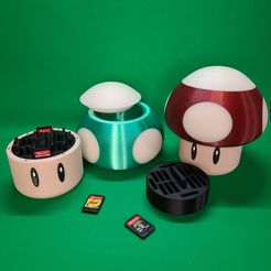 CultsSwitch-Container.jpg Fichier STL Organisateur de jeu Switch Mario Mushroom Secret・Modèle à imprimer en 3D à télécharger