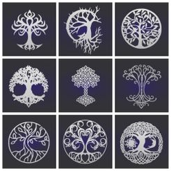 yy ,Y, oe : x \ Set of decorative murals, wall decoration, panno, celtic tree of life. Part 1