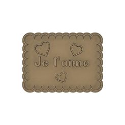 Petit-beurre-Je-t'aime.jpg STL file Cookie cutters Petit Beurre Je t'aime・3D printing model to download