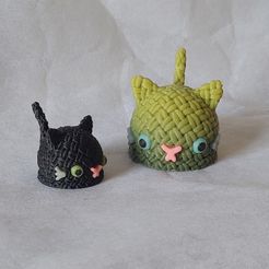 Mousy-Cat-Crocheted-wool-knitted-cute-creature-3D-print-Amigurumi-4.jpg Mousy Cat Crocheted - wool knitted effect cute creature - 3D print ready STL parts Amigurumi for FDM printer