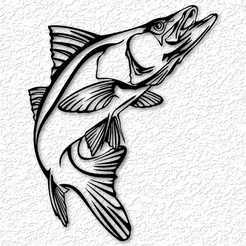 project_20230524_1710339-01.png Datei STL realistische Snook Fisch Wandkunst Angeln Wanddekor Vatertag・Modell für 3D-Druck zum herunterladen
