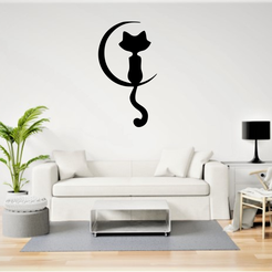 gato-22.png Fichier STL silhouette de chat silhouette de chat・Plan imprimable en 3D à télécharger, RMMAKER