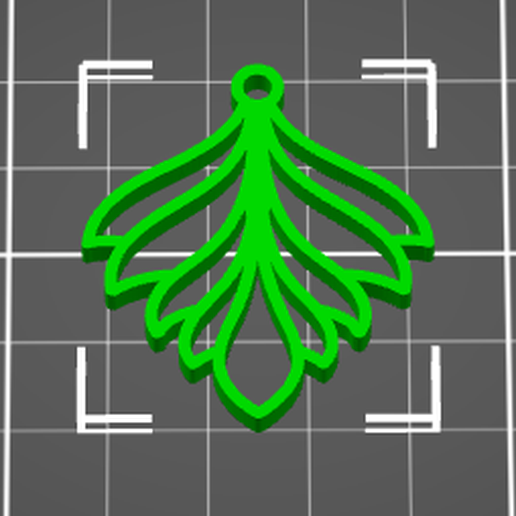 Leaf Jewelry Pendant or Earring 3D model